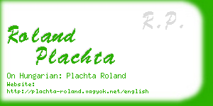 roland plachta business card